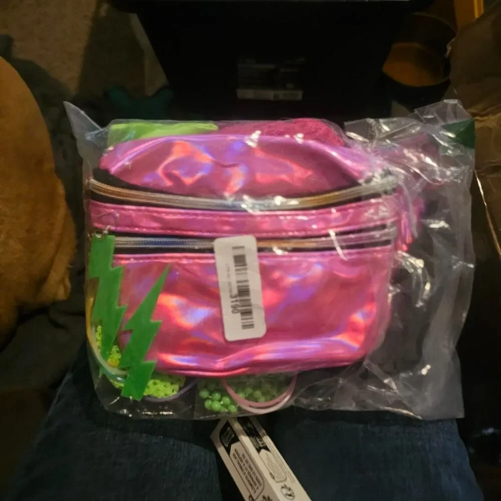 80's fanny pack set. Necklaces, mesh gloves, headband, bangles, leg warmers NEW